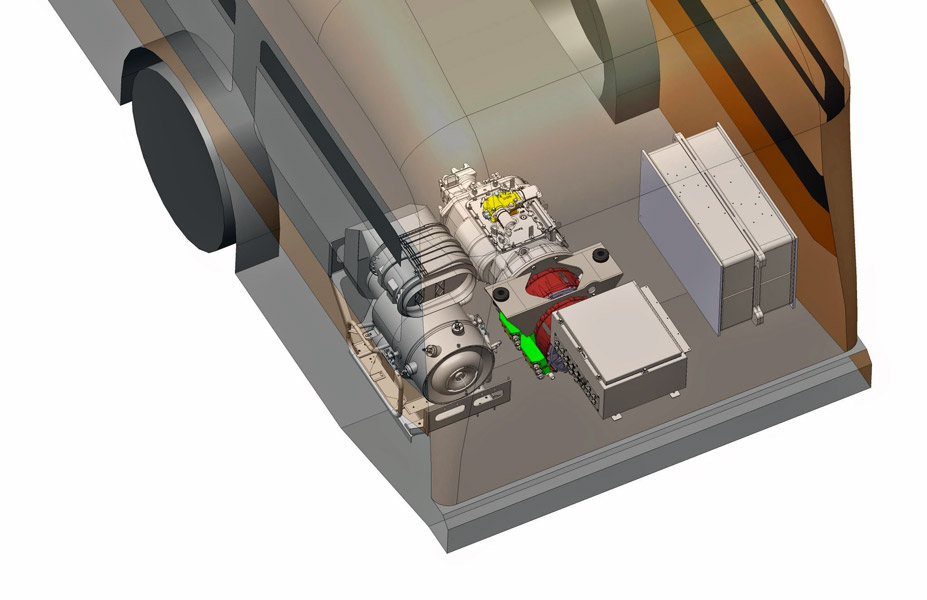 Microturbine CNG Hybrid Bus Concept-engine compartment view